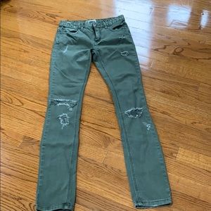 Free People ripped khaki jeans